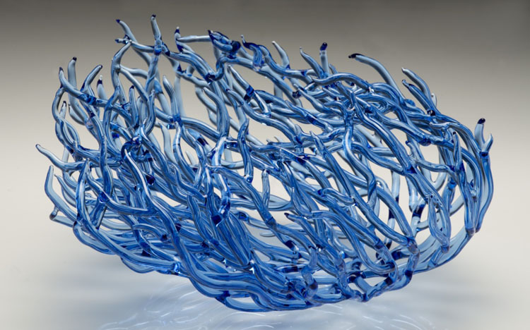 Blue Water Glass Sculpture